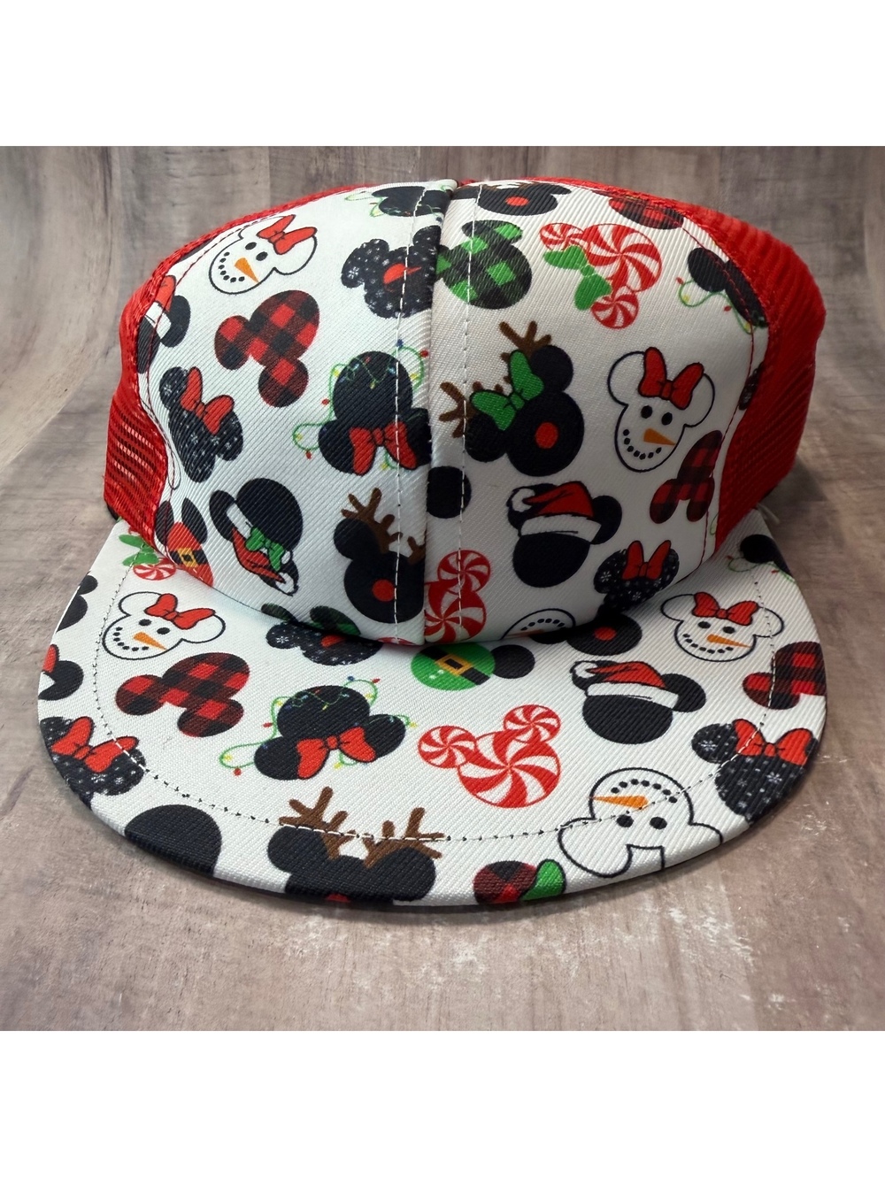 George Hats Trucker Disney Minnie Mickey Christmas Red White Child Size Hat USA
